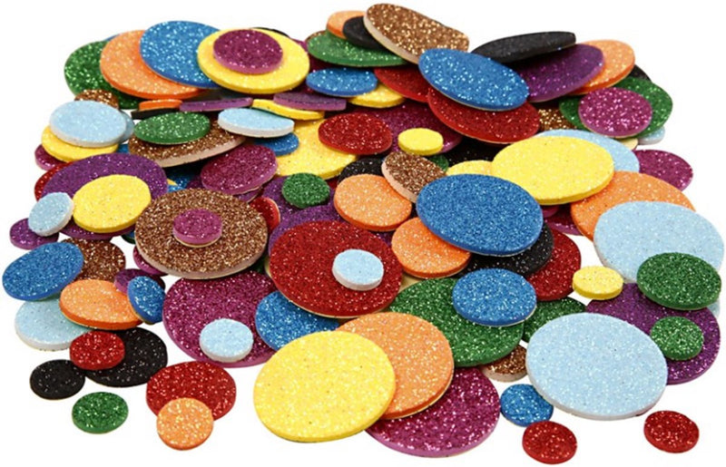 Load image into Gallery viewer, Creativ company foamvormen glitter cirkels, 150st.
