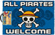 Pyramid international one piece - all pirates welcome deurmat 40x60cm
