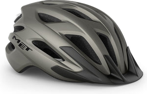 Met crossover fietshelm mannen vrouwen - stadsfietshelm volwassenen - maat m - titanium matt