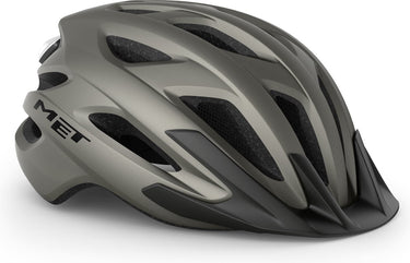 Met crossover fietshelm mannen vrouwen - stadsfietshelm volwassenen - maat m - titanium matt