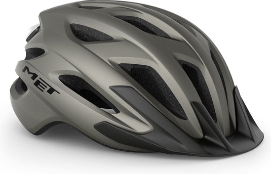 Met crossover fietshelm mannen vrouwen - stadsfietshelm volwassenen - maat m - titanium matt