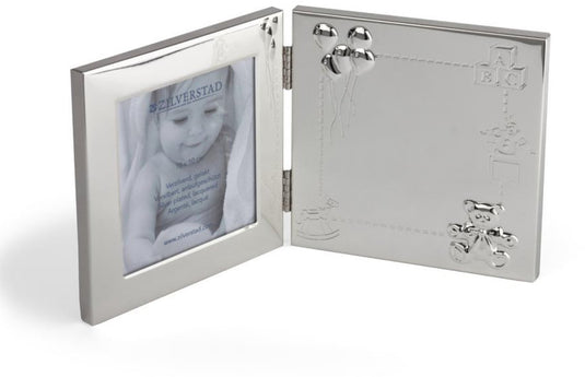 Zilverstad - fotolijst happy baby 10x10 cm verzilverd
