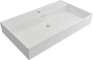 Plieger kansas wastafel - 80 cm x 45 cm - met kraangat - wit