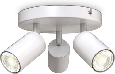B.k.licht - opbouwspots - plafondspot met 3 lichtpunten - witte plafondlamp - draaibar - kantelbaar - gu10 fitting