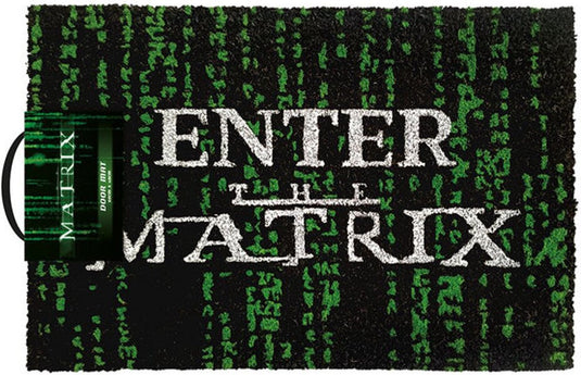 Pyramid international the matrix deurmat enter the matrix 40 x 60 cm zwart groen