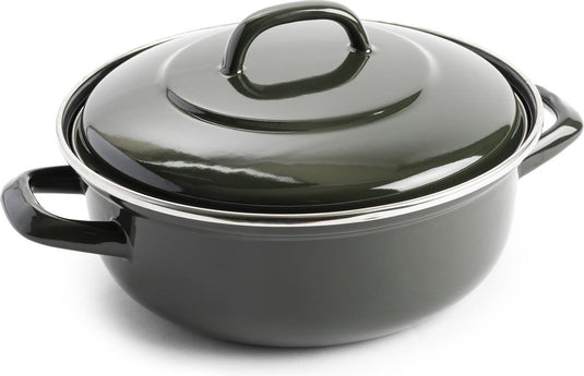 Dagelijkse kost - jeroen meus - braadpan ø22cm - olijfgroen - inductie - emaille - pfas-vrij