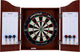 Engelhart dart cabinet hout rood bruin – sisal dartbord – 6 steeltip darts 18 g – marker wisser – wedstrijdbord – beschermt muur en dartbord – longfield