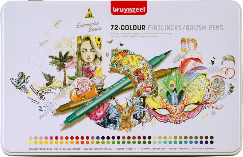 Load image into Gallery viewer, Bruynzeel creatives fineliner brushpen set 72 kleuren
