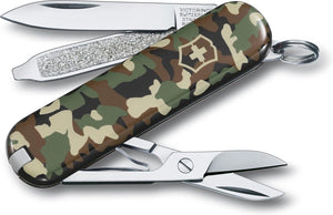 Victorinox klein zakmes met schaar en schroevendraaier - 7 functies - classic sd - camouflage