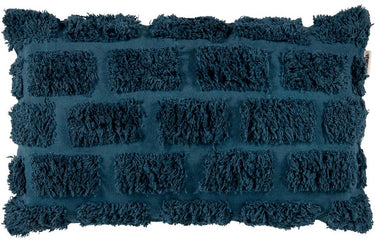 Vtwonen tufted sierkussen - 30x50 cm - donker blauw