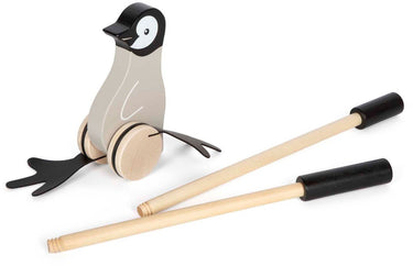 Small foot - houten duwfiguur penguin