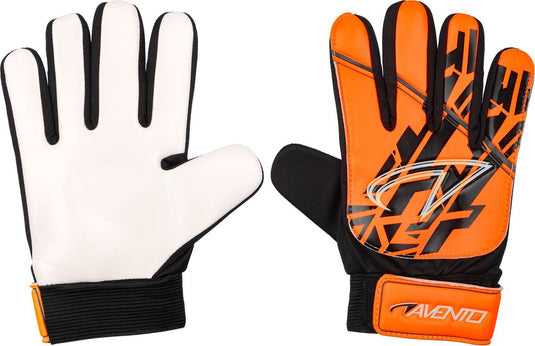Avento keepershandschoenen - junior - oranje zwart - maat m - pu grip