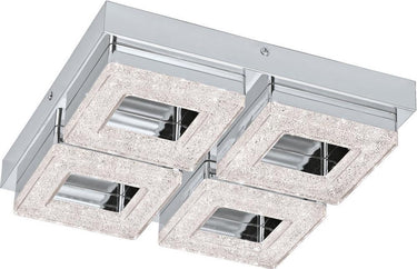 Eglo fradelo - wand plafondlamp - 28cm - 4 lichts - chroom, helder