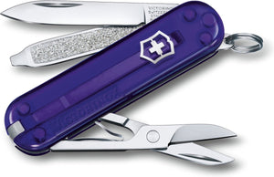 Victorinox classic sd transparent zakmes - persian indigo - 7 functies