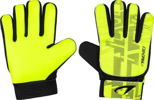 Avento keepershandschoenen - junior - geel zwart - maat s - pu grip