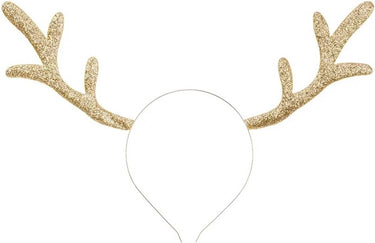 Partydeco haarband kerst goud - gewei - decoratie - haardecoratie - kersthoed - glitter - christmas - xmas