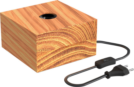 Calex tafellamp vierkant - scandinavisch - e27 fitting - fsc hout - excl. lichtbron