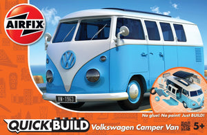 Airfix modelbouwpakket auto - j6024 quickbuild volkswagen vw camper bus - blauw - wit plastic - - modelbouw