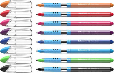 Schneider schrijfwaren schneider balpen - slider basic - penpunt xb 1,4 mm - etui 8 stuks - assorti kleuren - s-151298