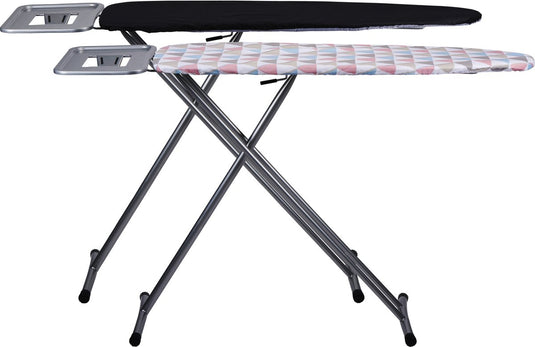 Alpina strijkplank xl 161 x 96 cm - inclusief strijkplankhoes - hoogte verstelbaar 80-96 cm - met antislipvoetjes - geschikt voor diverse strijkijzers - willekeurige kleur design strijkplankovertrek