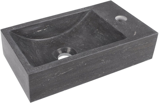 Differnz hura fontein - 40x22x11cm - kalksteen - grijs