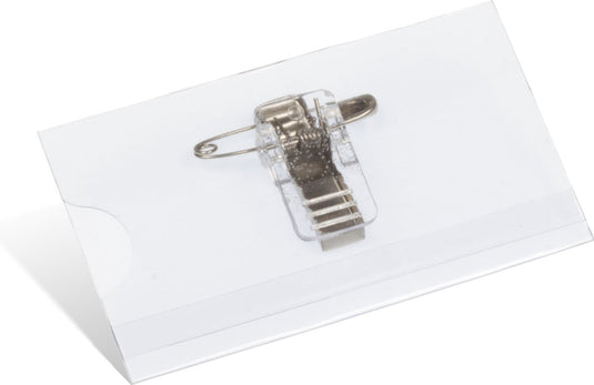 Kangaro naambadge - 40x75mm - met clip, speld en insteekkaartjes wit - doos 24 stuks - k-44100