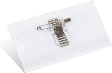 Kangaro naambadge - 40x75mm - met clip, speld en insteekkaartjes wit - doos 24 stuks