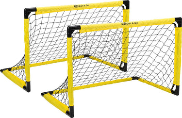 Get go voetbaldoel opvouwbaar set van 2 - 91x61x61 cm - voetbalgoal voor kinderen - zwart geel