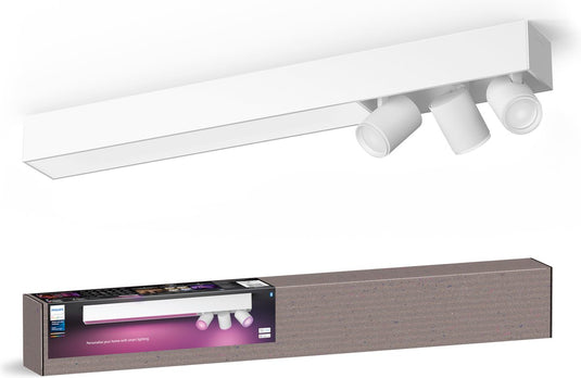 Philips hue centris opbouwspot - wit en gekleurd licht - 3-spots - wit - rechthoekig