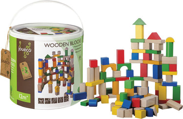 Jouéco houten blokken, 100st.