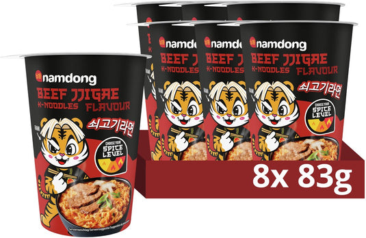 Namdong snack - beef jjigae - instantnoedels met rundsmaak op koreaanse wijze - 8 x 83 gr