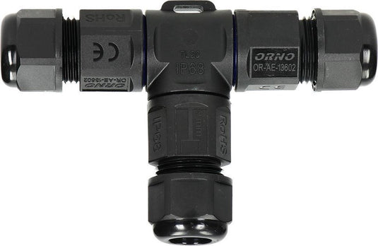 Orno waterdichte kabelverbinder 3-aderig - t splitter - snelkoppeling - ip68 connector (lasdoos kabeldoos kabelmof)