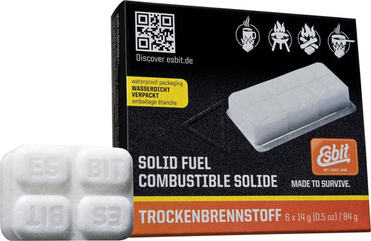 Esbit blokjes solid fuel - 6 stuks - 14gr per stuk - 12min brandtijd