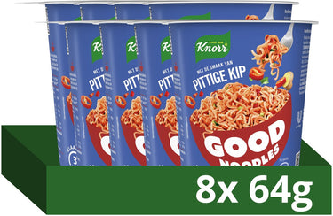 Knorr good noodles - pittige kip - klaar in 3 minuten - 8 x 64 g