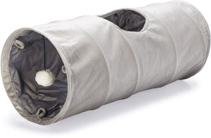 Designed by lotte kattentunnel cylla - kattenspeelgoed - grijs - 65x25x25 cm