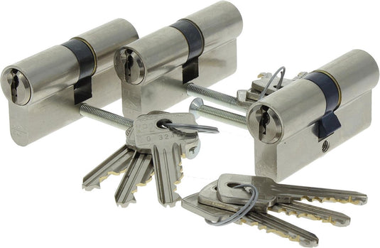 Starx profielcilinder vernikkeld 60mm gelijksluitend skg2