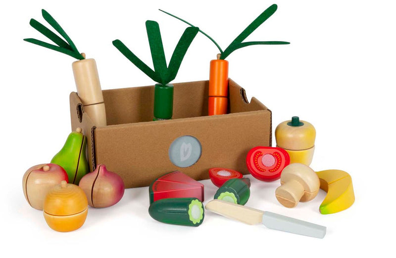Load image into Gallery viewer, Small foot - houten snij- en groenten speelset fresh, 14dlg.
