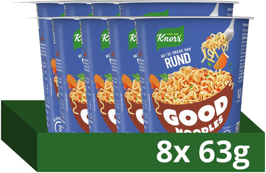 Knorr good noodles - rund - klaar in 3 minuten - 8 x 63 g