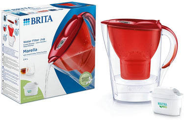 Brita - waterfilterkan - marella cool - 2,4l - rood - incl. 1 maxtra pro all-in-1 filterpatroon