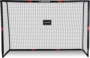 Dunlop voetbaldoel - voetbal goal 300 x 200 x 120 cm - voetbalgoal groot - buitenspeelgoed voor kinderen en volwassenen - snelle montage - voetbal training doel - metaal - zwart rood