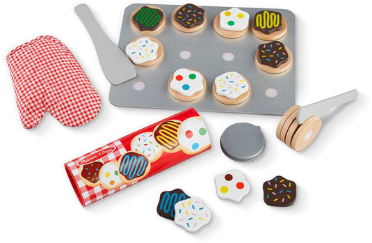 Melissa doug houten set voor het snijden en bakken van koekjes (speeleten, materialen van hoge kwaliteit, 30 speelstukjes