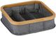 Alpina opbergmand met 3 vakken – bamboe opbergmand met polyester 30x30x9cm – mand voor badkamer, kast en woonkamer