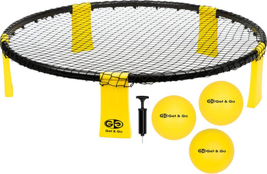 Get go - smash ball set - inclusief 3 ballen + pomp - geel zwart