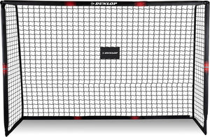Dunlop voetbaldoel - voetbal goal 240 x 160 x 85 cm - voetbalgoal groot - buitenspeelgoed voor kinderen en volwassenen - snelle montage - voetbal training doel - metaal - zwart rood