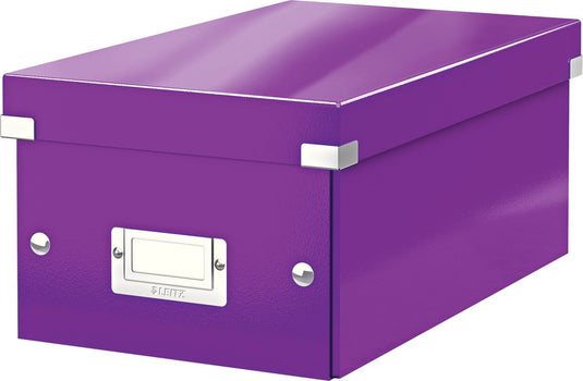 Leitz wow click store kartonnen opbergdoos - 84% gerecycled karton - 21 x 15 x 35.2 cm (bxhxd) - ideaal voor thuiswerkplek - paars