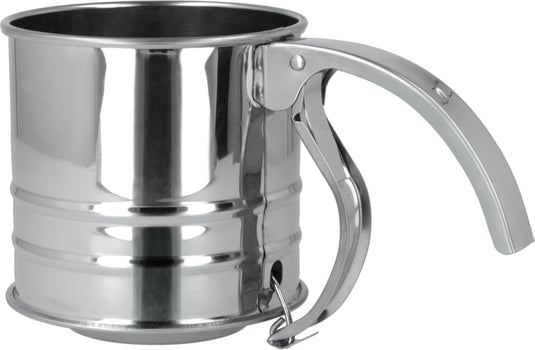 Metaltex - meelzeef - bloemzeef - poedersuiker - 225g inhoud - rvs - vaatwasserveilig - handvatklem