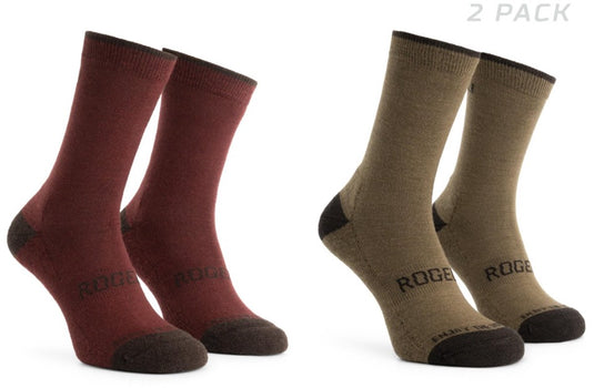 Rogelli merino wool fietssokken - 2-pack - bordeaux bruin - 36 39