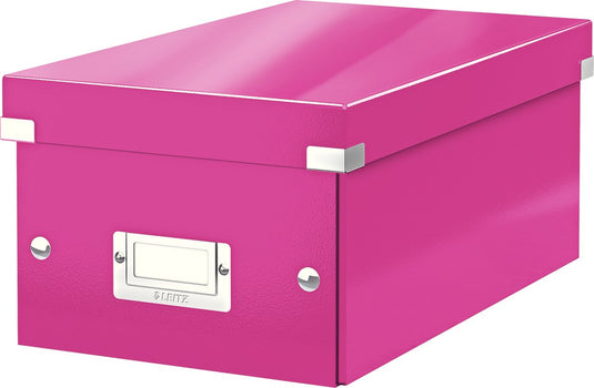 Leitz wow click store kartonnen opbergdoos - 84% gerecycled karton - 21 x 15 x 35.2 cm (bxhxd) - ideaal voor thuiswerkplek - roze