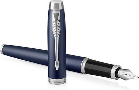Parker im-vulpen | matblauw | fijne penpunt met blauwe inktnavulling | geschenkverpakking