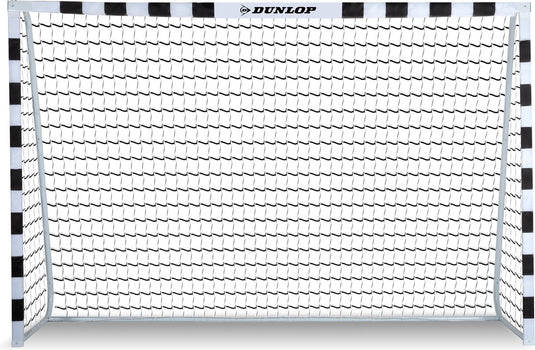 Dunlop voetbaldoel - voetbal goal 300 x 90 x 200 cm - voetbalgoal groot - buitenspeelgoed voor kinderen en volwassenen - snelle montage - voetbal training doel - metaal - zwart wit